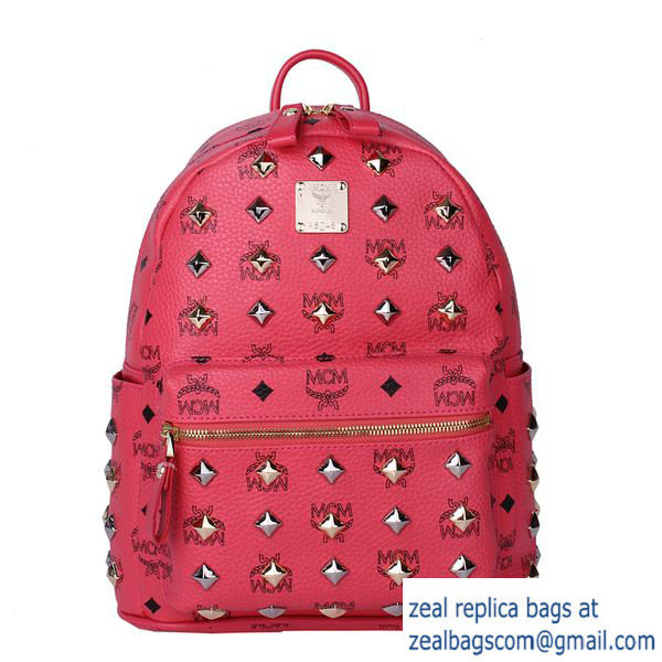 High Quality Replica MCM Stark Studded Small Backpack MC2089S Light Red